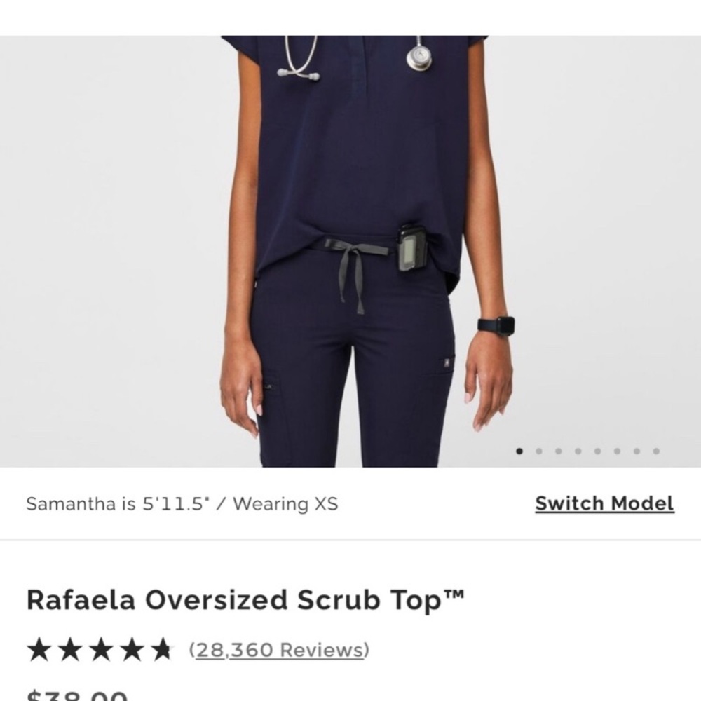 Figs navy set. Rafaela top in medium and Zamora joggers in XL